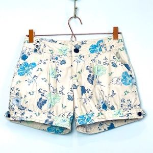 Y2K XSIDE Hawaiian Floral Pleated Low Rise Balloon Cuff Shorts
